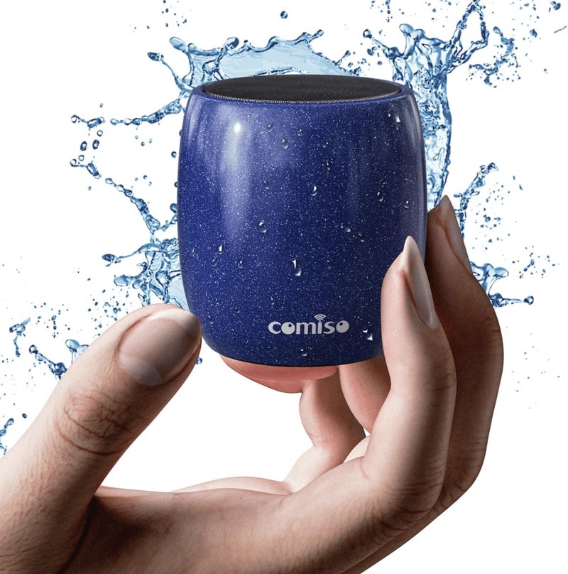 comiso Small Speaker, Bluetooth Speaker with 360°HD Stereo Sound and Robust Bass, Mini Speakers with Hands-Free Call, IP67 Waterproof, Portable Speakers for Shower, Room, Car, Trip, Ideal Gift for Men, Women - Image 1